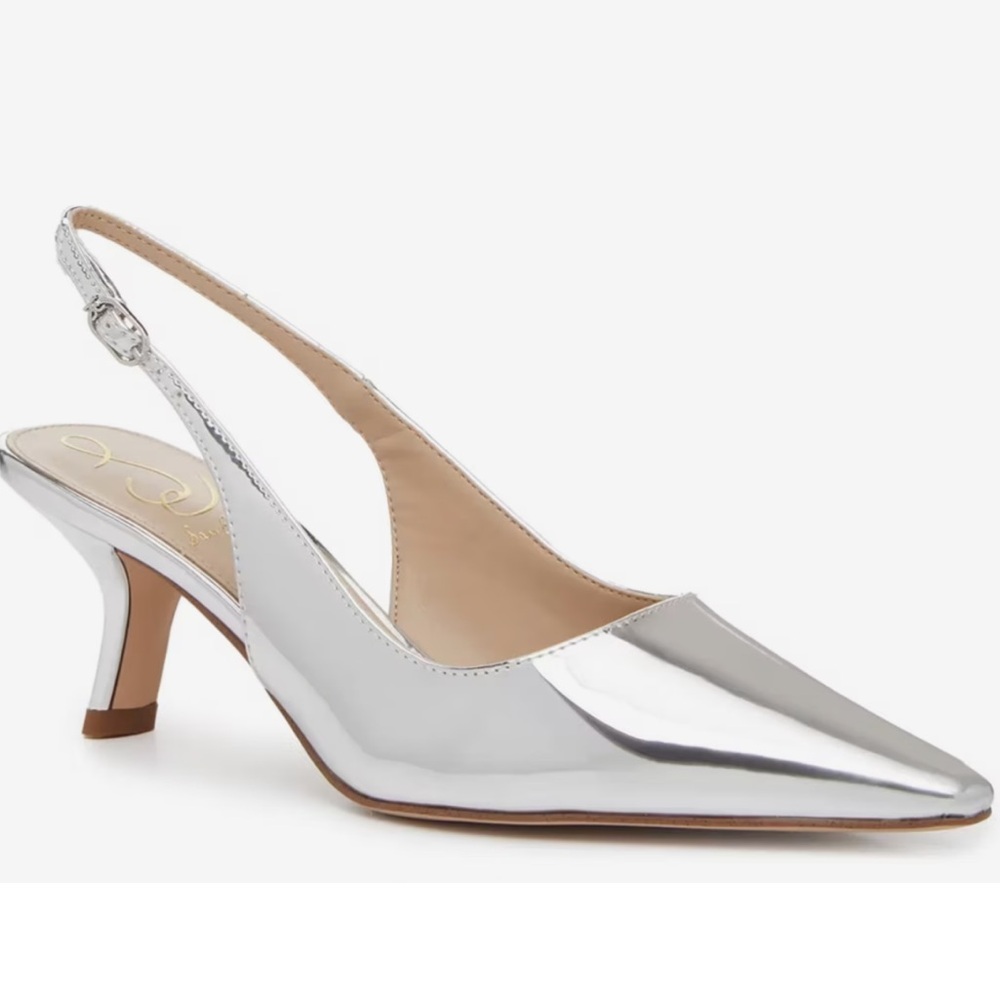 Sam Edelman Bianka Silver Slingback Pumps